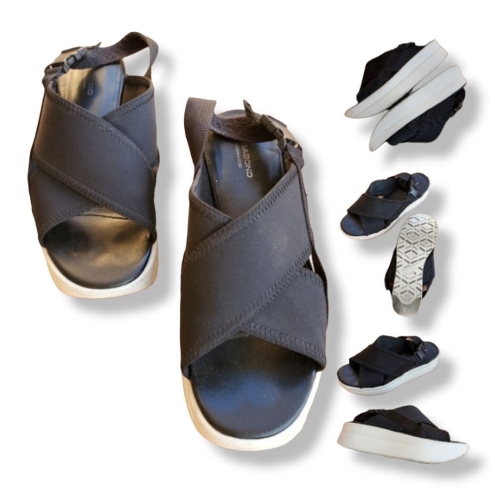 VAGABOND Daria Chunky Platform Sandals 37 Slingback Neoprene CrissCross 7 Wedges - Picture 10 of 13